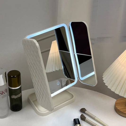 Miroir de maquillage 3 volets éclairage led